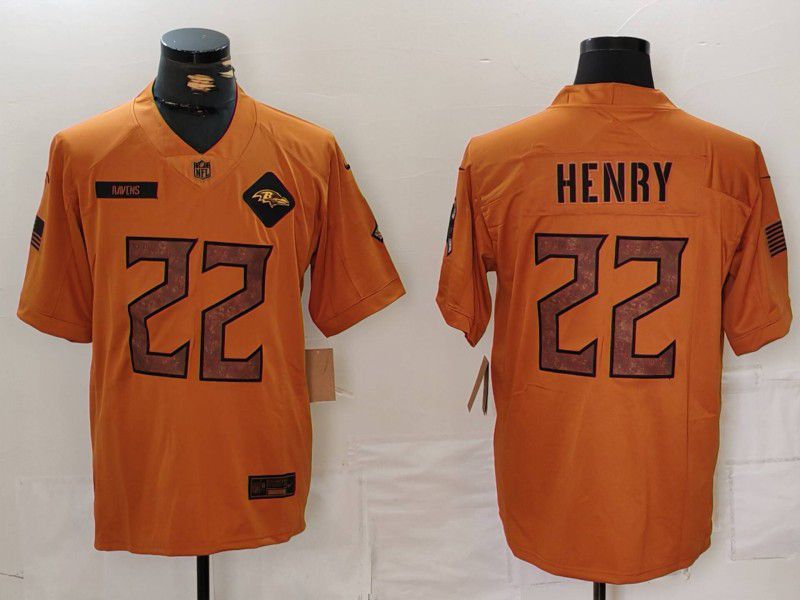 Men Baltimore Ravens 22 Henry Brown Nike 2024 Salute To Service Limited NFL Jersey